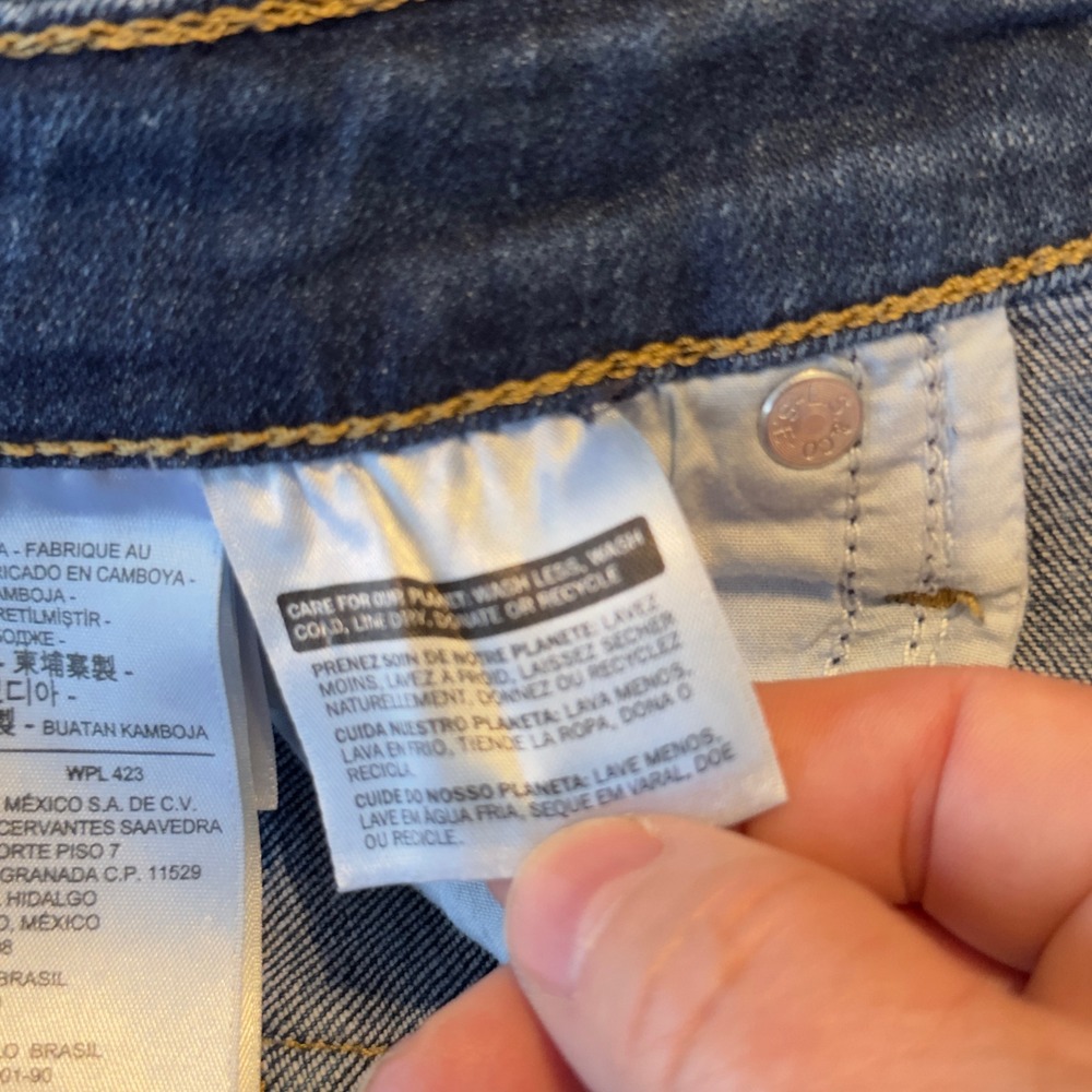 Levis 721 High Rise Skinny Ankle Jeans Blue Distressed Ripped Womens Size 29 - Picture 8 of 13
